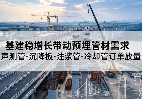 阳山基建稳增长带动预埋监测管材需求，声测管、沉降板、注浆管订单持续放量